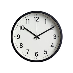 Modern Wall Clock with Bold Black Frame Isolated