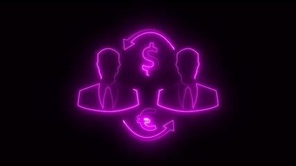 Business trade concept, the exchange of goods or services between two or more parties, often involving the purchase and sale of those goods or services. Animated trade icon on transparent background.