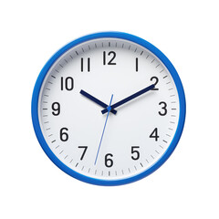 Modern Wall Clock with Bold Black Frame Isolated