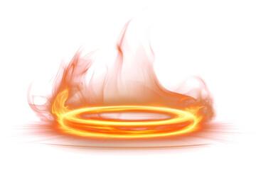 PNG Molten fire ring energy glow abstract.