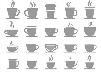 Obraz premium Various coffee and tea cup icons
