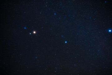 Fototapeta premium Real Milky way stars and constellations photographed with a wide angle lens from a dark countryside location.