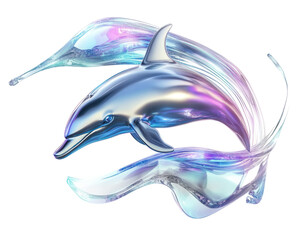 PNG A digital dolphin rat holographic futuristic. © Rawpixel.com