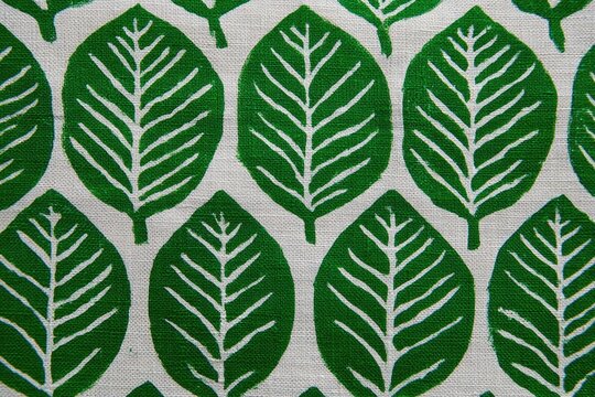 Bold green leaves create lively pattern, showcasing nature's bea
