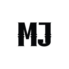 MJ monogram logo design letter text name symbol monochrome logotype alphabet character simple logo