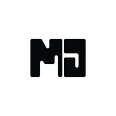 MJ monogram logo design letter text name symbol monochrome logotype alphabet character simple logo