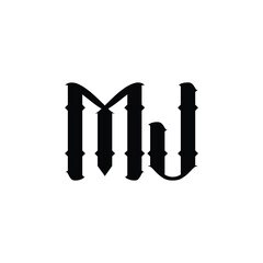 MJ monogram logo design letter text name symbol monochrome logotype alphabet character simple logo