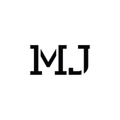 MJ monogram logo design letter text name symbol monochrome logotype alphabet character simple logo