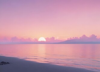 Obraz premium Fuzzy pastel sunset, pink blue yellow gradient, background, airy, vignette