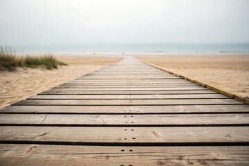 wooden bridge over the sea beach