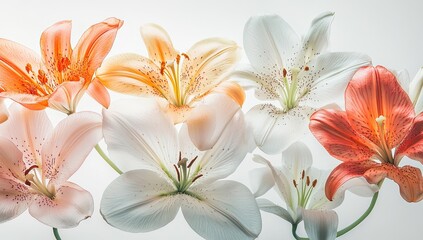 Fototapeta premium Delicate Lilies in Soft Hues (1)
