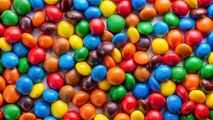 A colorful chocolate M&Ms candies background with a bright and cheerful atmosphere
