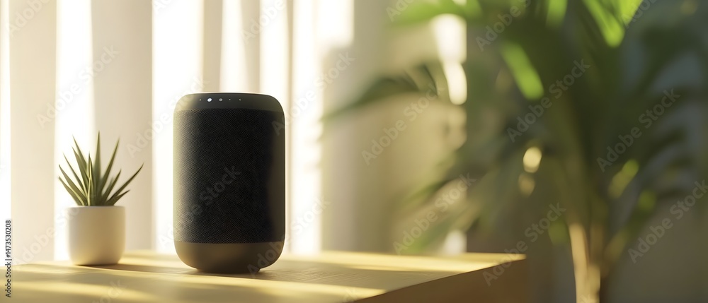 Aufkleber a minimalist smart speaker with voice assistant interface long title a clean modern smart speaker wi