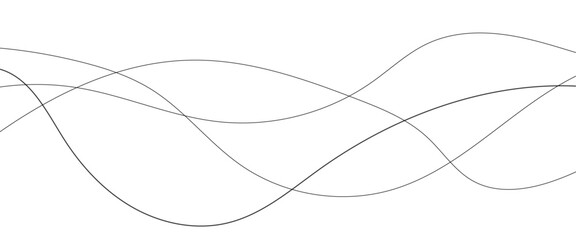 Abstract wavy black and white curved lines. 