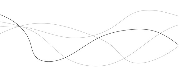 Abstract wavy black and white curved lines. 