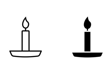 Scented Candle icon icon vector collection in outline and solid style