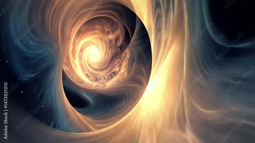 Poster Spiral galaxy in abstract form showcasing intricate cycles and vibrant colors in a cosmic backdrop, Cycle Background Abstract background with