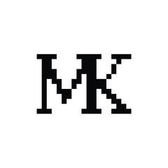MK monogram logo design letter text name symbol monochrome logotype alphabet character simple logo