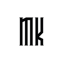 MK monogram logo design letter text name symbol monochrome logotype alphabet character simple logo