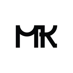 MK monogram logo design letter text name symbol monochrome logotype alphabet character simple logo