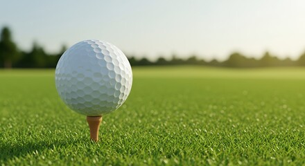 Obraz premium Golf ball on tee at the golf course
