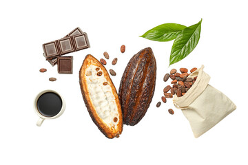 Experience vibrant cacao pods, rich chocolate, and aromatic coffee in a delightful showcase,...