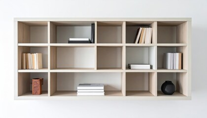  Aerial Grace Luxury Modern Bookshelf on a Clean White Canvas  