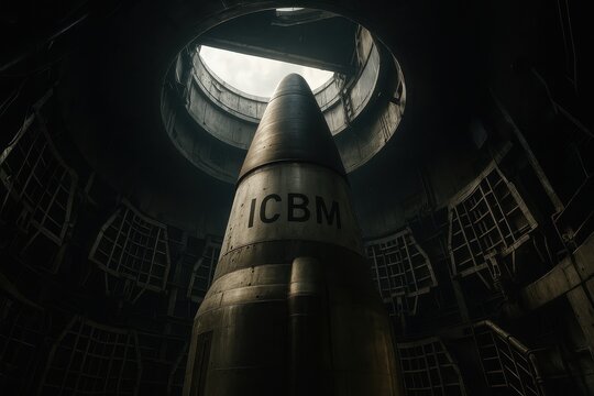 Intercontinental ballistic missile ICBM in silo, military defense