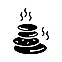 Relaxing, spa, massage, concept icon of hot stones in modern style