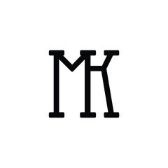 MK monogram logo design letter text name symbol monochrome logotype alphabet character simple logo