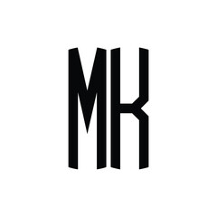 MK monogram logo design letter text name symbol monochrome logotype alphabet character simple logo