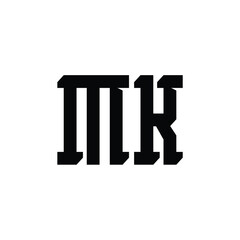 MK monogram logo design letter text name symbol monochrome logotype alphabet character simple logo
