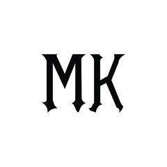 MK monogram logo design letter text name symbol monochrome logotype alphabet character simple logo
