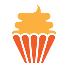 Cupcake Vector Glyph Two Colors Icon Design