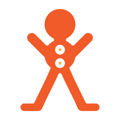 Gingerbread Man Vector Glyph Two Colors Icon Design