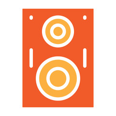 Bass Speaker   Vector Glyph Two Colors Icon Design