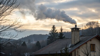 White smoke rises from the chapel chimney, indicating the successful election of a new pope during the papal conclave.
