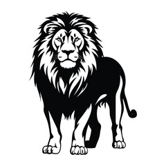 Lion silhouette clipart on a white background