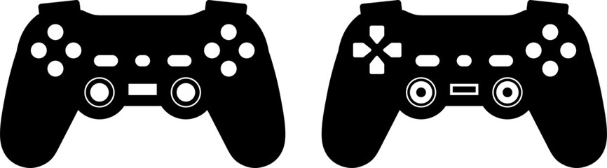 Game controller silhouette vector, Video game controller. Gamepad icon. Vector illustration.