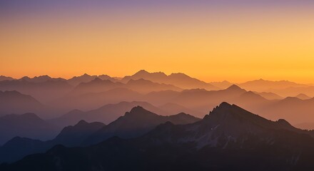 Spectacular Mountain Silhouettes at Sunset