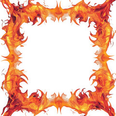 Fiery frame graphic design element on transparent background