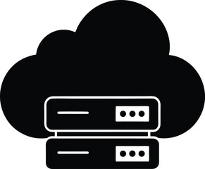 cloud server logo silhouette icon vector illustration