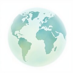 Fototapeta premium Digital globe art artistic representation global view watercolor style