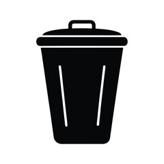 delete trash can black silhouette