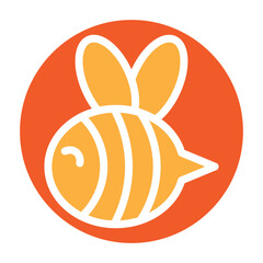 Bee Wings Vector Glyph Two Colors Icon Design