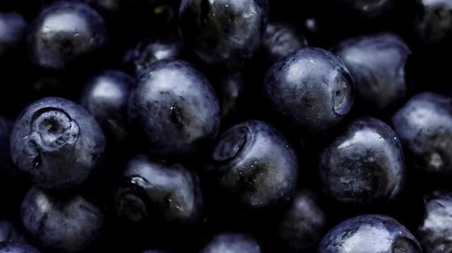 Close up of fresh blueberries. Blueberries are a nutritious, delicious food. Healthy organic eating concept