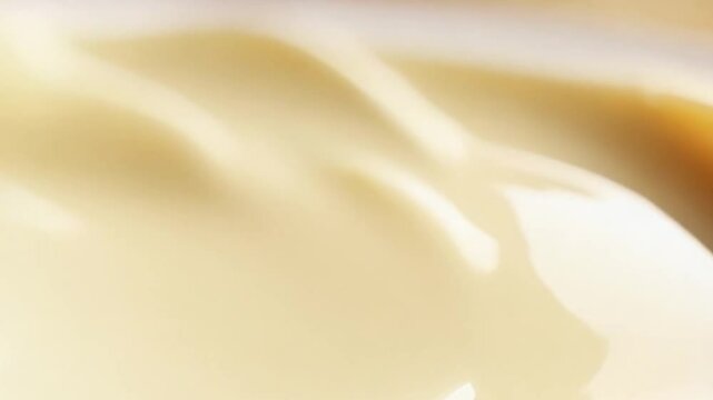 Closeup view of condensed milk texture. Display product for Banner or advertise on social media