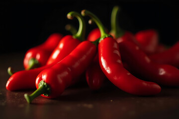 Vivid red chili peppers arranged together showing freshness and culinary appeal