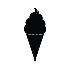 ice cream cone black silhouette 