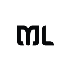 ML monogram logo design letter text name symbol monochrome logotype alphabet character simple logo